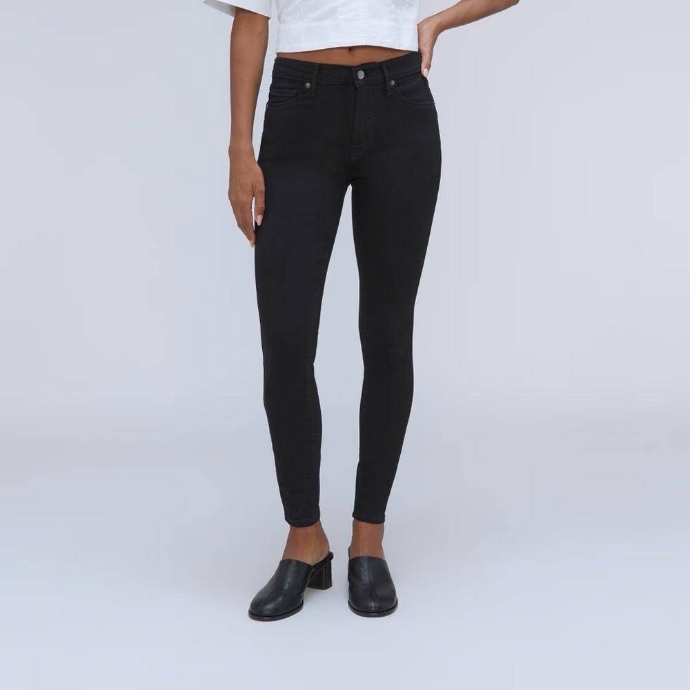 Everlane Mid Rise Skinny Ankle Jeans in Black, Women's Size 25 L26